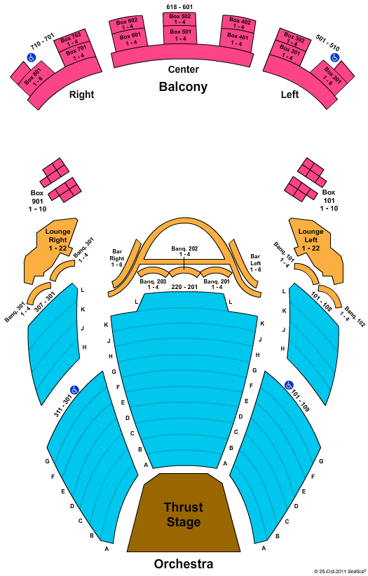 Hanna Theatre at Playhouse Square End Stage Seating Chart
