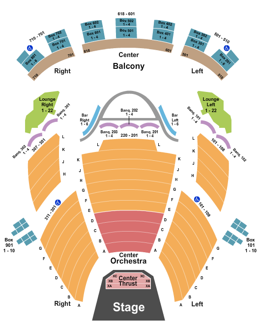 Hanna Theatre at Playhouse Square Endstage 2023 Seating Chart