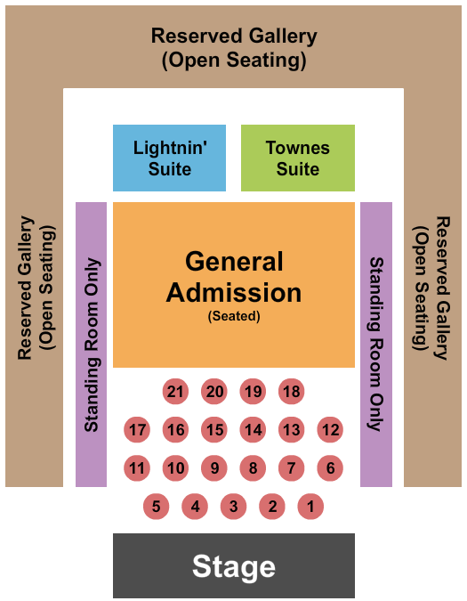 The Heights Endstage Tables & GA/Res Gall Seating Chart