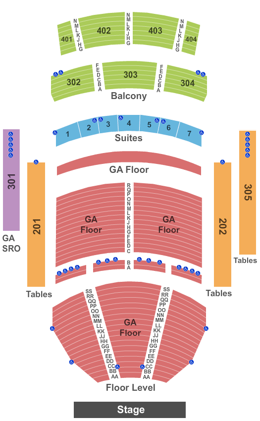 The Theater at Virgin Hotels - Las Vegas Endstage - GA Floor Seating Chart