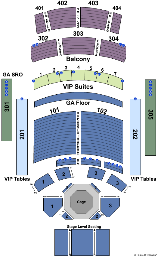 The Theater at Virgin Hotels - Las Vegas UFC Seating Chart