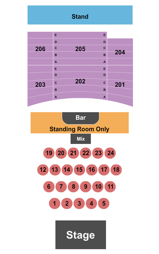 The Joy Theater Endstage w/Tables Seating Chart