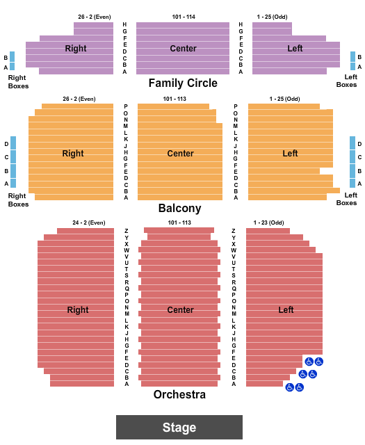 Miller Theater at The Kimmel Center End Stage Seating Chart