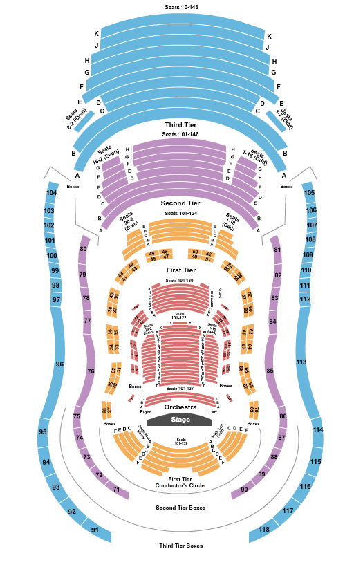 Verizon Hall at The Kimmel Center End Stage Seating Chart