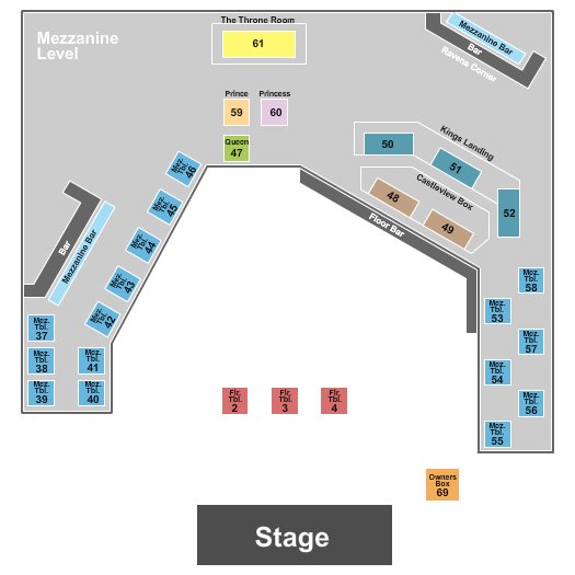 The King of Clubs - Columbus Endstage Tables 3 Seating Chart