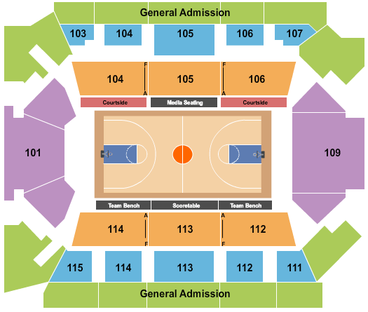 McGuirk Arena At John G. Kulhavi Events Center Basketball Seating Chart