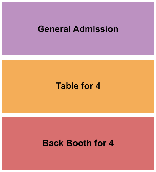 The Millennium Center GA/Tables/Back Booth Seating Chart