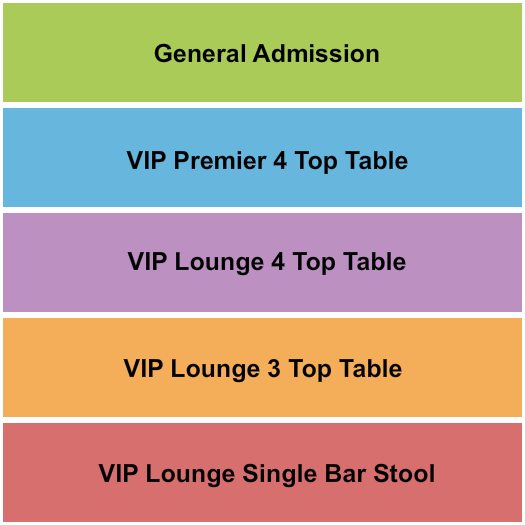 The Million Dollar Cowboy Bar GA/Tables/VIP Seating Chart