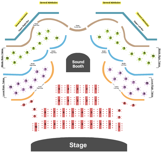 The Moon End Stage Tables 2 Seating Chart