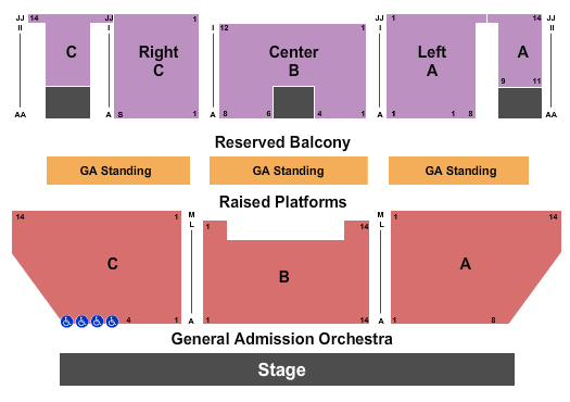 The National - VA End Stage GA Floor Seating Chart