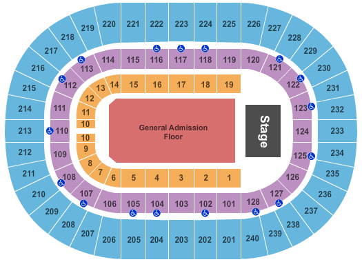 Nassau Veterans Memorial Coliseum Endstage GA Floor Seating Chart