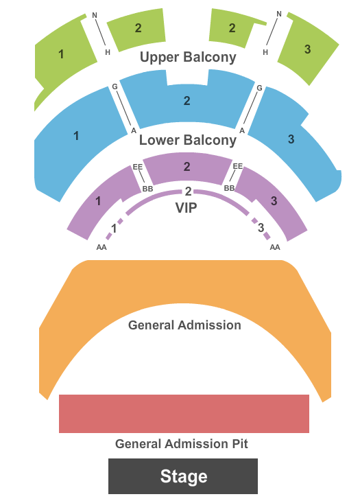 The Novo End Stage GA Pit Seating Chart