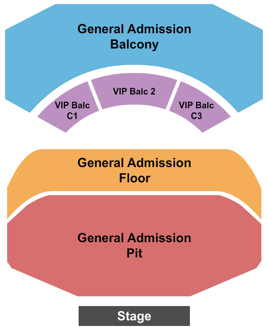 The Novo GA Pit/Floor/Balc & VIP Balc Seating Chart