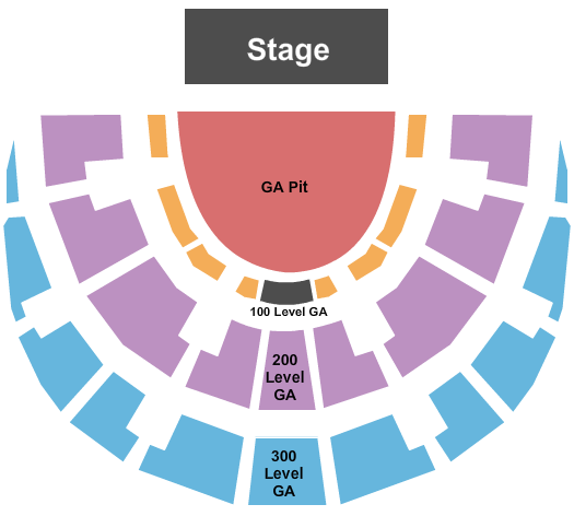 The Orion Amphitheater GA By Level Seating Chart