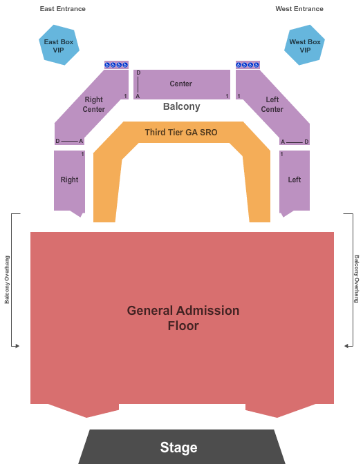 The Pageant Endstage Res Balc - GA Flr 2 Seating Chart