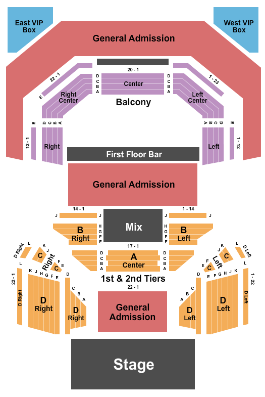 The Pageant Endstage GA/RSV Floor Seating Chart