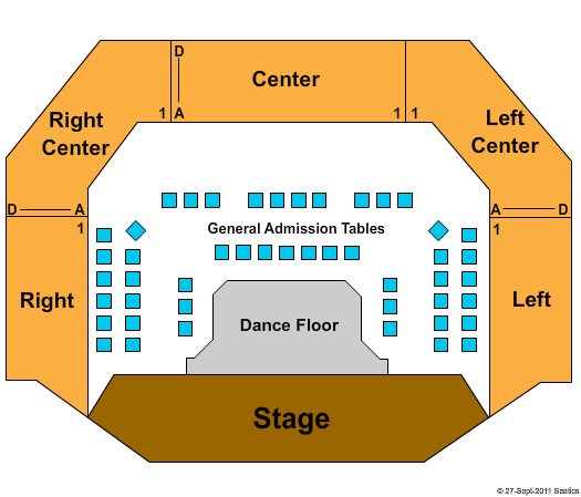 The Pageant GA Tables Seating Chart