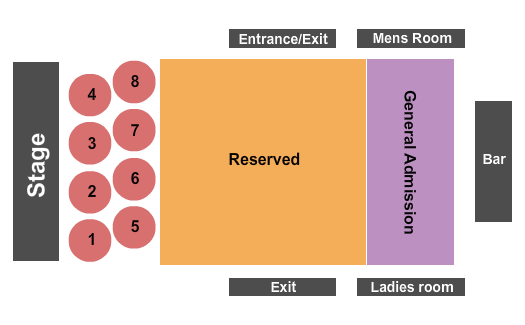 The Parish At House Of Blues - New Orleans Endstage Tables Seating Chart