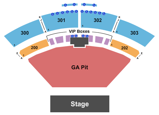 The Pavilion at Toyota Music Factory Endstage GA Pit - No Lawn Seating Chart