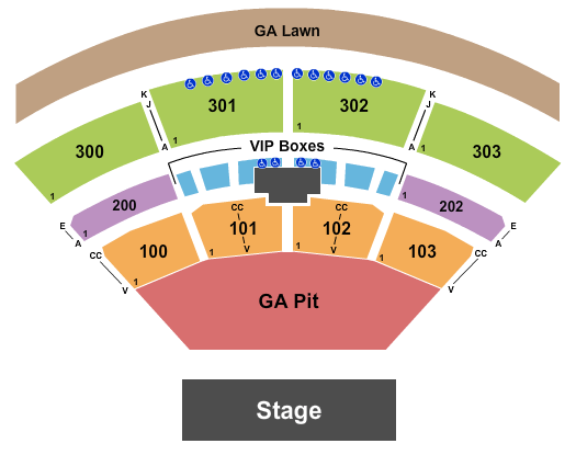 The Pavilion at Toyota Music Factory Endstage 3/4 Pit Seating Chart
