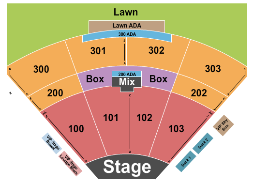 The Pavilion at Toyota Music Factory Endstage w/out Rsvd Lawn Seating Chart