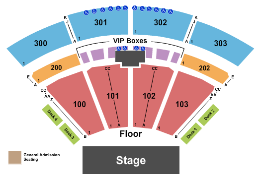 The Pavilion at Toyota Music Factory Endstage - No Lawn 2 Seating Chart