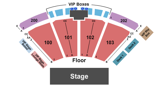 The Pavilion at Toyota Music Factory Endstage No Lawn/No 300 Seating Chart