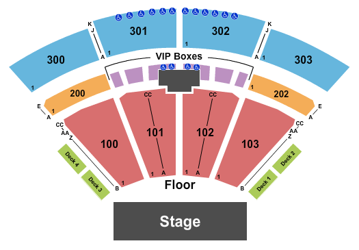 The Pavilion at Toyota Music Factory Seating Map