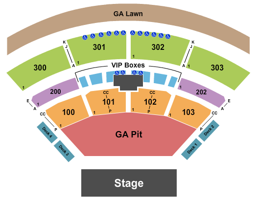 The Pavilion at Toyota Music Factory Endstage - Half GA Pit Seating Chart