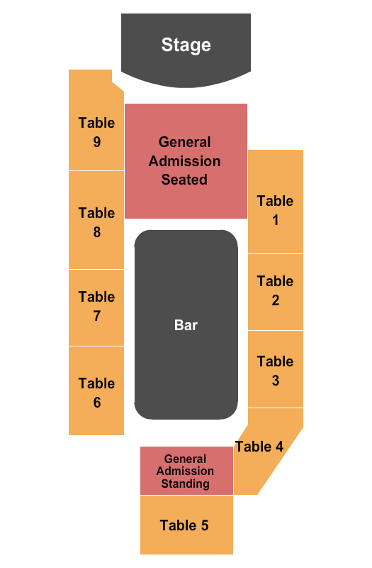 The Peppermint Club Endstage GA Seated Seating Chart