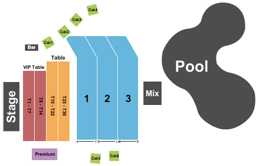 The Pool at Talking Stick Resort Endstage Tables Seating Chart