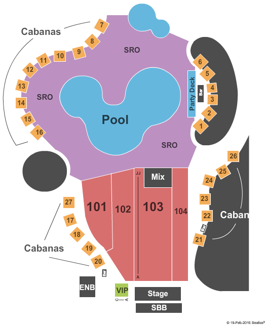 The Pool at Talking Stick Resort Endstage Seating Chart