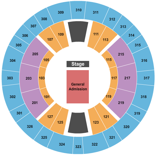 The Rapides Parish Coliseum Endstage GA Floor 2 Seating Chart