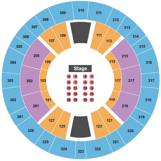 The Rapides Parish Coliseum Endstage Tables Seating Chart