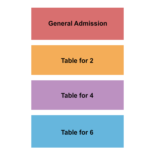 The Red Shed GA/Tables Seating Chart