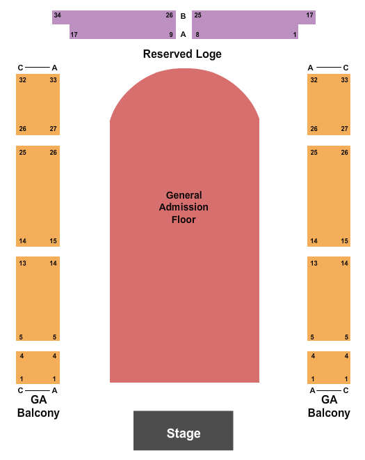 The Regency Ballroom Atmosphere Seating Chart