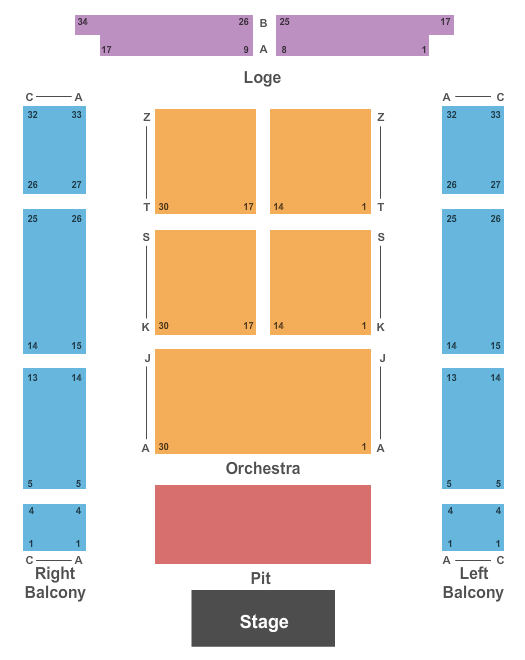 Regency Ballroom Seating Chart