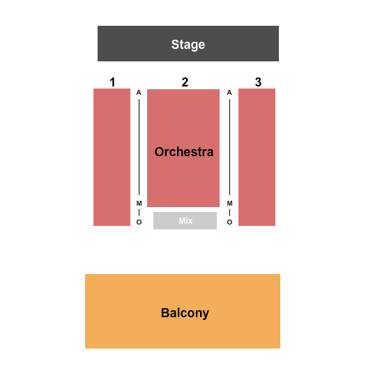 The Rex Theater - VA End Stage Seating Chart