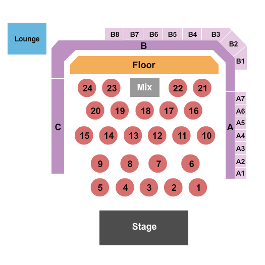 The Ritz - Raleigh End Stage & Tables Seating Chart