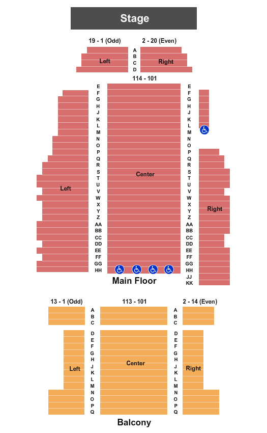 The Ritz Theatre - OH Endstage 2 Seating Chart