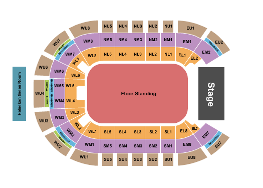 The SSE Arena - Belfast Endstage GA Floor Seating Chart