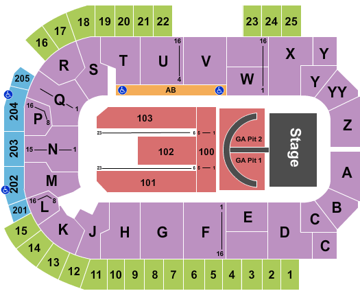 The Sanford Center Brad Paisley Seating Chart