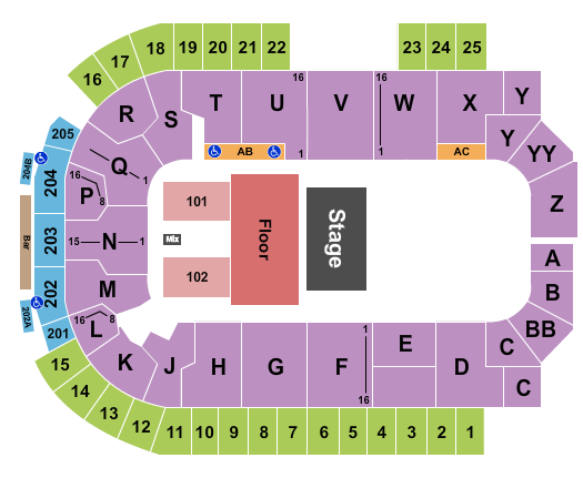 The Sanford Center Dustin Lynch Seating Chart