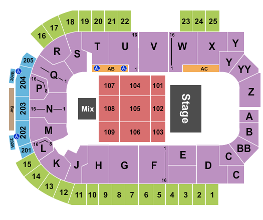 The Sanford Center Endstage 2 Seating Chart