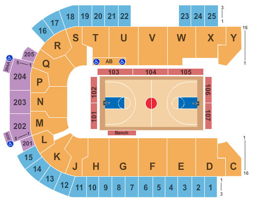 The Sanford Center Harlem Globetrotters Basketball Seating Chart