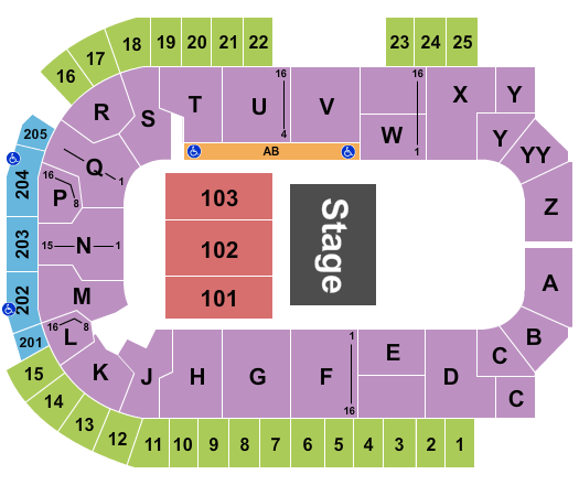 The Sanford Center Tenth Avenue North Seating Chart