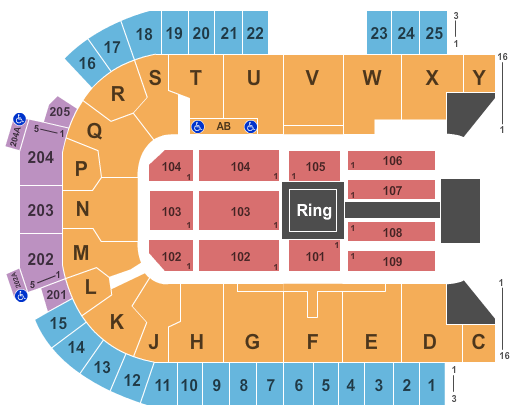 The Sanford Center WWE Seating Chart