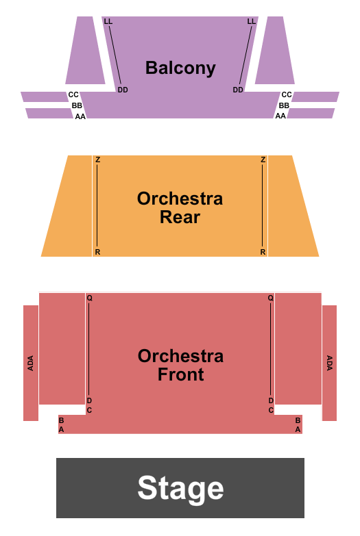 The Shell Theatre at Lafon Performing Arts Center Endstage with Balcony Seating Chart