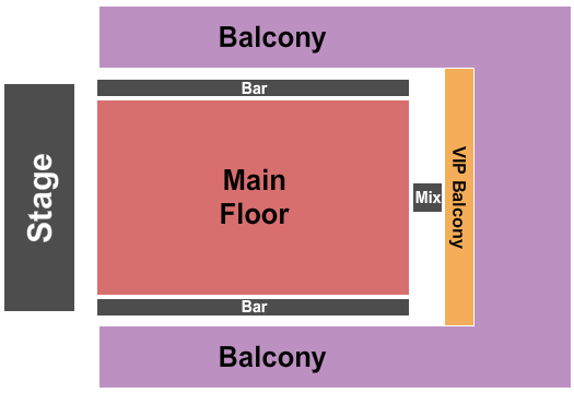 The Shelter at Saint Andrews Hall GA/Balcony/VIP Seating Chart