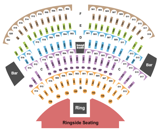 The Showroom at Bally's Lake Tahoe Casino Resort MMA/Wrestling Seating Chart